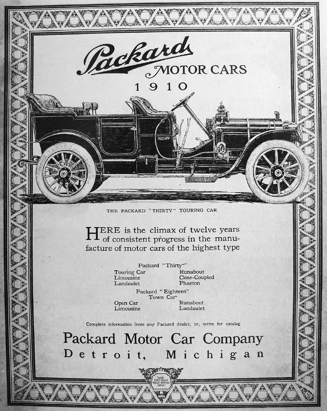 1910 Packard Auto Advertising